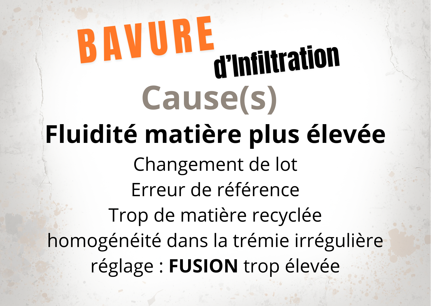 Bavure d'infiltation